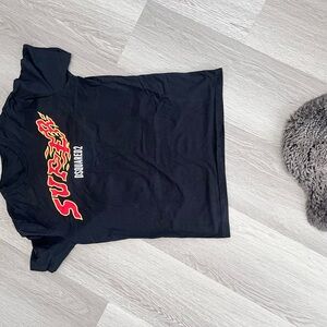 DSQUARED2 Black Tee with Flame Chest Graphic